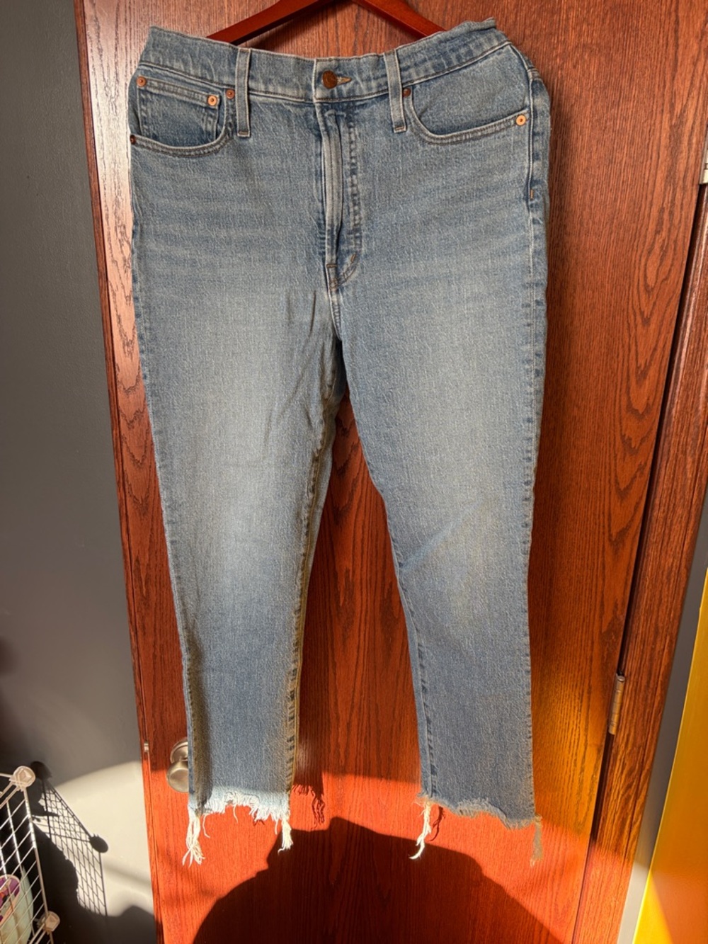 Madewell Light Blue Cropped Raw Hem Jeans